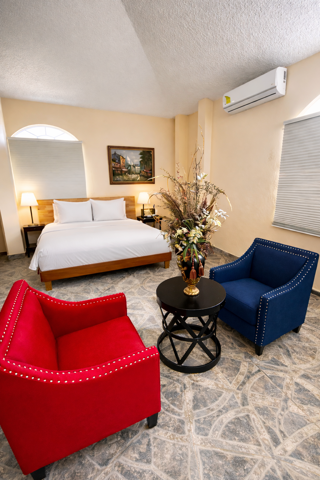 Bedroom suite with seating area