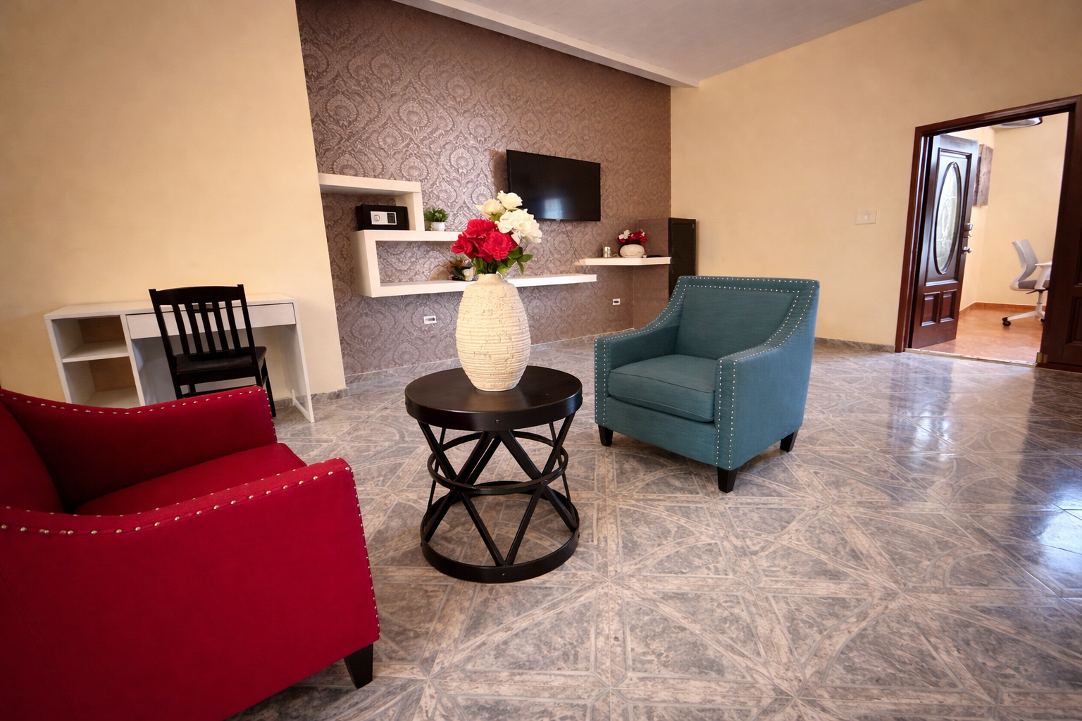 Grand lobby interior at Hidden Palace Guesthouse Cap Haitien